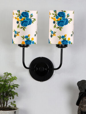 Ambika Home Dual Multicolor cotton shade wall mounted lamp with iron base Decorative Wall Lamp for Living Room, Bedroom & Hallway