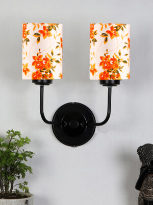 Ambika Home Dual Multicolor cotton shade wall mounted lamp with iron base Decorative Wall Lamp for Living Room, Bedroom & Hallway