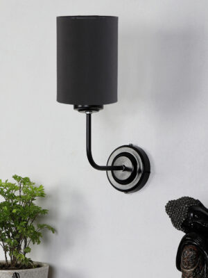Ambika Home Black cotton Wall mounted Lamp with Iron Base Decorative Wall Lamp for Living Room, Bedroom & Hallway