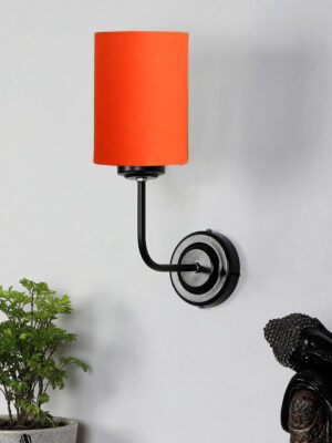 Ambika Home Orange cotton Wall mounted Lamp Iron Base Decorative Wall Lamp for Living Room, Bedroom & Hallway