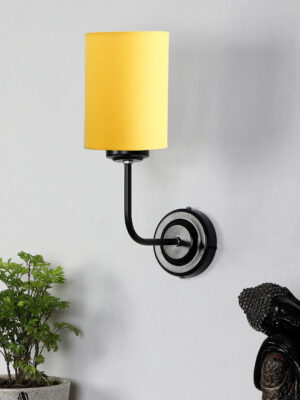 Ambika Home Yellow cotton Wall mounted Lamp Iron Base Decorative Wall Lamp for Living Room, Bedroom & Hallway