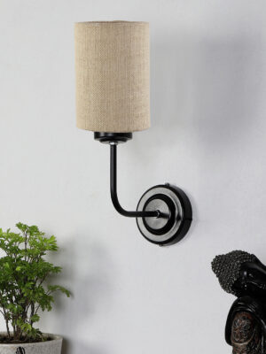 Ambika Home Beige Jute Wall Mounted Lamp Iron Base Decorative Wall Lamp for Living Room, Bedroom & Hallway