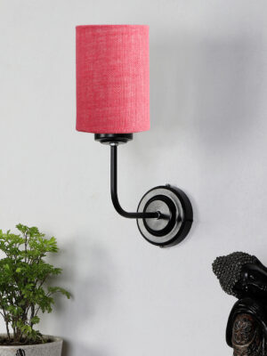 Ambika Home Pink Jute Wall Mounted Lamp Iron Base Decorative Wall Lamp for Living Room, Bedroom & Hallway
