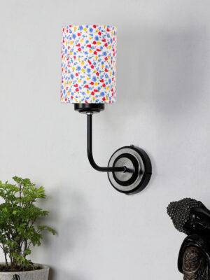 Ambika Home Multicolor cotton shade wall mounted lamp with iron base Decorative Wall Lamp for Living Room, Bedroom & Hallway