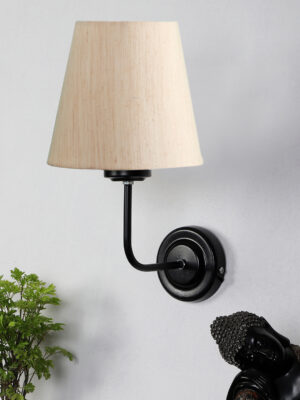Ambika Home Off White Cotton Wall Mounted Lamp with Iron Base Decorative Wall Lamp for Living Room, Bedroom & Hallway