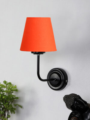 Ambika Home Orange cotton Wall mounted Lamp Iron Base Decorative Wall Lamp for Living Room, Bedroom & Hallway