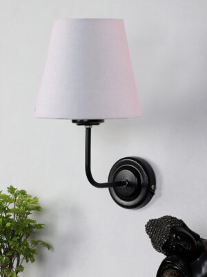 Ambika Home Grey cotton Wall mounted Lamp Iron Base Decorative Wall Lamp for Living Room, Bedroom & Hallway