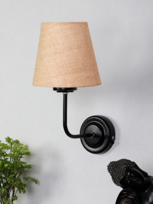 Ambika Home Beige Jute Wall Mounted Lamp Iron Base Decorative Wall Lamp for Living Room, Bedroom & Hallway