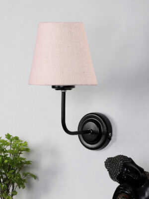 Ambika Home White Jute Wall Mounted Lamp Iron Base Decorative Wall Lamp for Living Room, Bedroom & Hallway