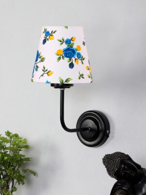 Ambika Home Multicolor cotton shade wall mounted lamp with iron base Decorative Wall Lamp for Living Room, Bedroom & Hallway