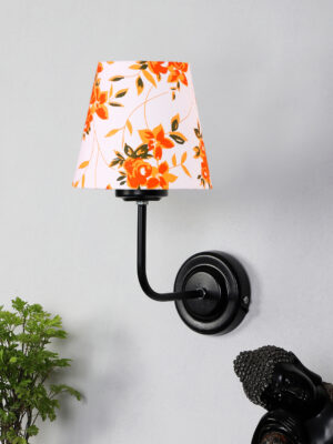 Ambika Home Multicolor cotton shade wall mounted lamp with iron base Decorative Wall Lamp for Living Room, Bedroom & Hallway