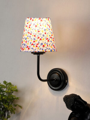 Ambika Home Multicolor cotton shade wall mounted lamp with iron base Decorative Wall Lamp for Living Room, Bedroom & Hallway