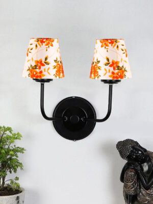 Ambika Home Dual Multicolor cotton shade wall mounted lamp with iron base Decorative Wall Lamp for Living Room, Bedroom & Hallway