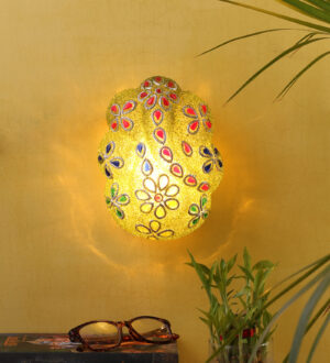 Ambika Home Ganesh Ji Multicolor Green  Wall Lamp for Home, Room & Entrance Decor LED Light