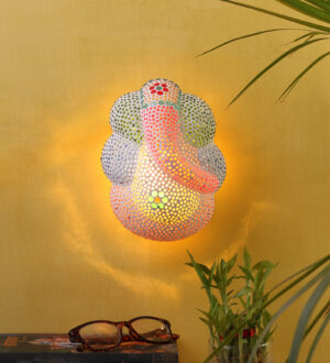 Ambika Home Multicolor Ganesh Ji LED Wall Lamp for Home, Living Room & Entrance